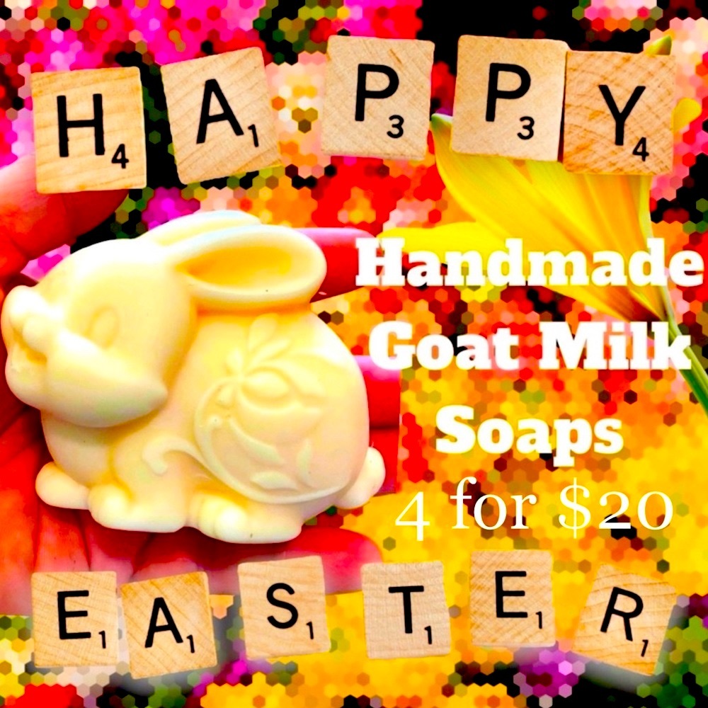 4 for $20 🆕 Easter Bunny Carmelite Oaks Farm Handmade Oatmeal & Honey Goat Milk